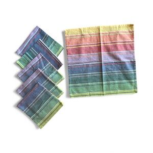 Colorful Striped linen blend Napkin Set